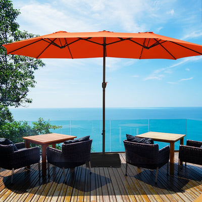 15 Ft Patio Umbrella Outdoor Umbrella with Crank and Base