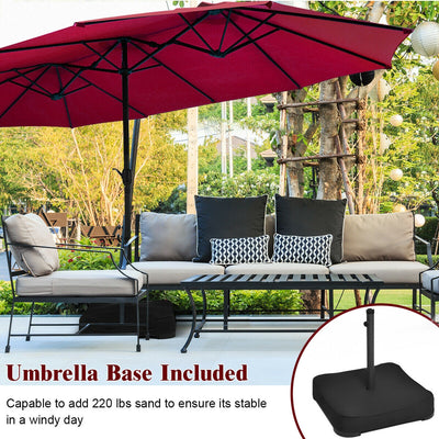 15 Ft Patio Umbrella Outdoor Umbrella with Crank and Base