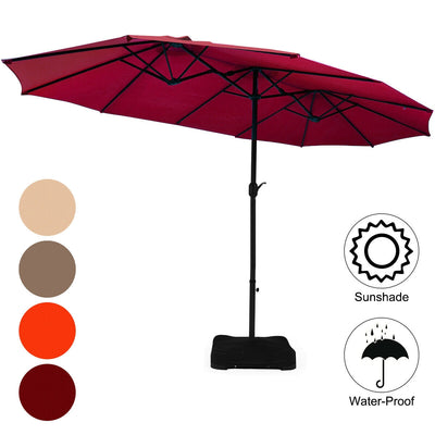 15 Ft Patio Umbrella Outdoor Umbrella with Crank and Base