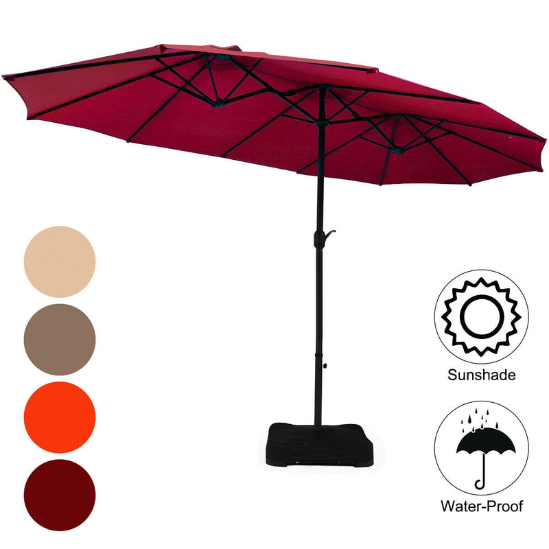 15 Ft Patio Umbrella Outdoor Umbrella with Crank and Base