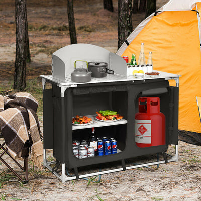 Portable Camp Kitchen and Sink Table