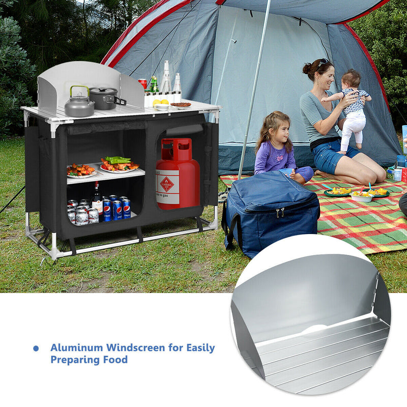 Portable Camp Kitchen and Sink Table