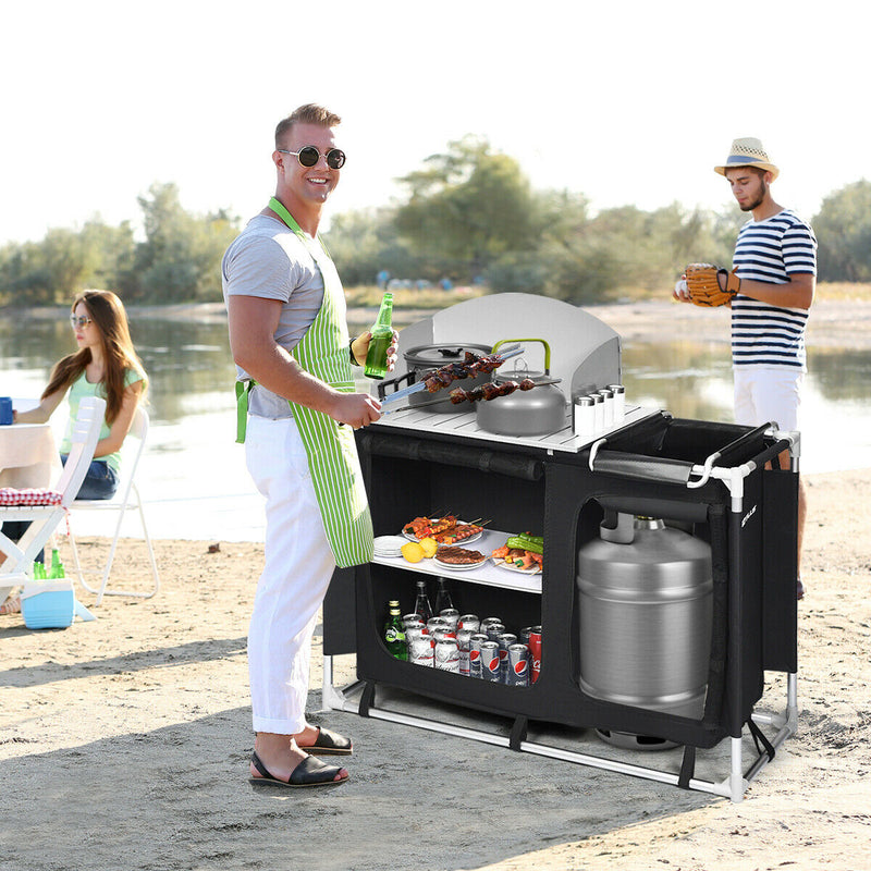 Portable Camp Kitchen and Sink Table