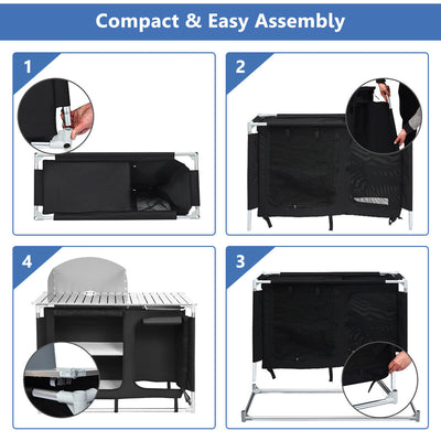 Portable Camp Kitchen and Sink Table