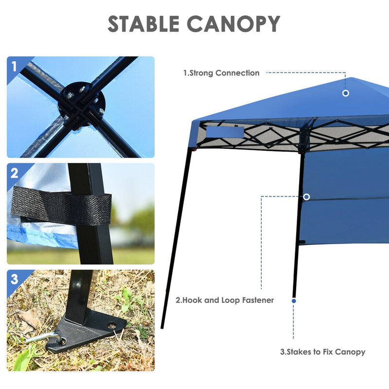 7 x 7 Ft Stand Adjustable Portable Canopy Tent with Backpack