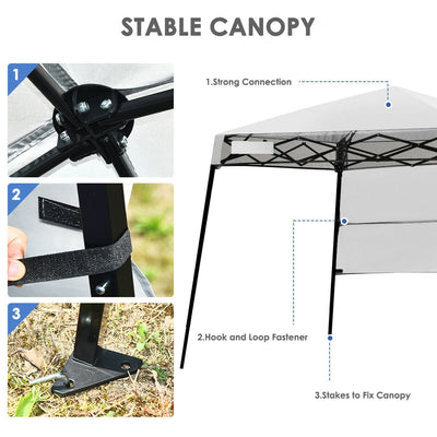 7 x 7 Ft Stand Adjustable Portable Canopy Tent with Backpack