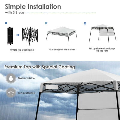 7 x 7 Ft Stand Adjustable Portable Canopy Tent with Backpack