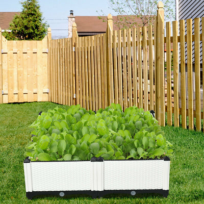 Set of 4 Elevated Flower Vegetable Herb Grow Planter Box