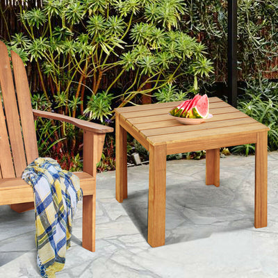 Solid Wooden Square End Table Patio Chair