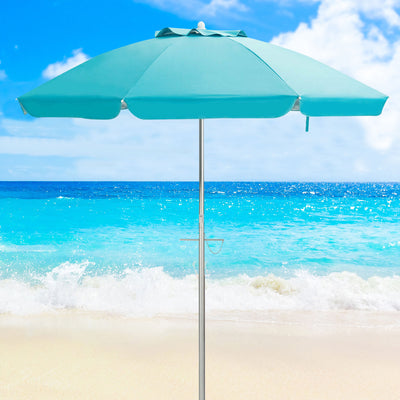 6.5 Feet Beach Umbrella with Sun Shade and Carry Bag without Weight Base