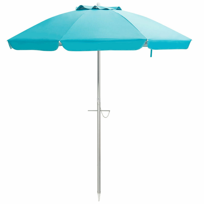 6.5 Feet Beach Umbrella with Sun Shade and Carry Bag without Weight Base