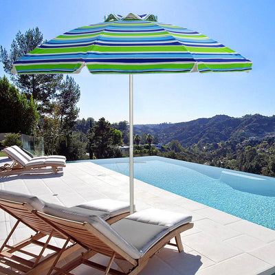 6.5 Feet Beach Umbrella with Sun Shade and Carry Bag without Weight Base