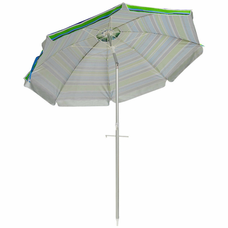 6.5 Feet Beach Umbrella with Sun Shade and Carry Bag without Weight Base