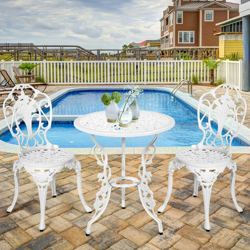 3 PCS Patio Table Chairs Furniture Bistro Set