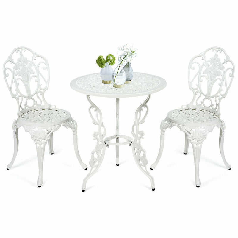 3 PCS Patio Table Chairs Furniture Bistro Set