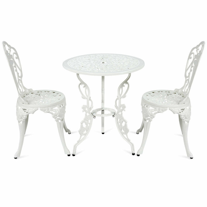 3 PCS Patio Table Chairs Furniture Bistro Set