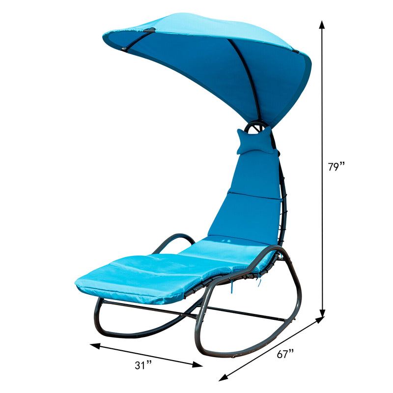 Patio Hanging Swing Chaise Lounge Chair