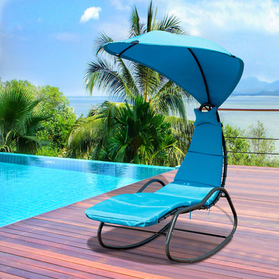 Patio Hanging Swing Chaise Lounge Chair