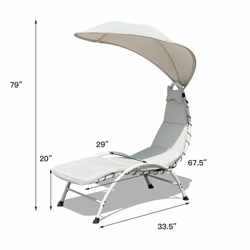 Folding Chaise Lounge Chair with Carrying Handle