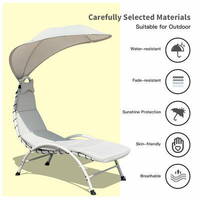 Folding Chaise Lounge Chair with Carrying Handle