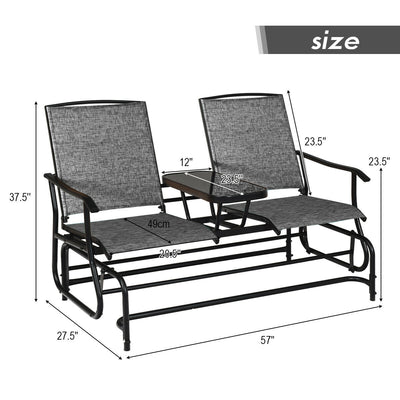 2-Person Outdoor Patio Double Rocking Loveseat