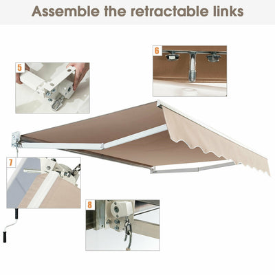 8 x 6.5 FT Retractable Aluminum Patio Sun Awning