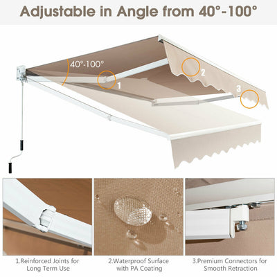 8 x 6.5 FT Retractable Aluminum Patio Sun Awning