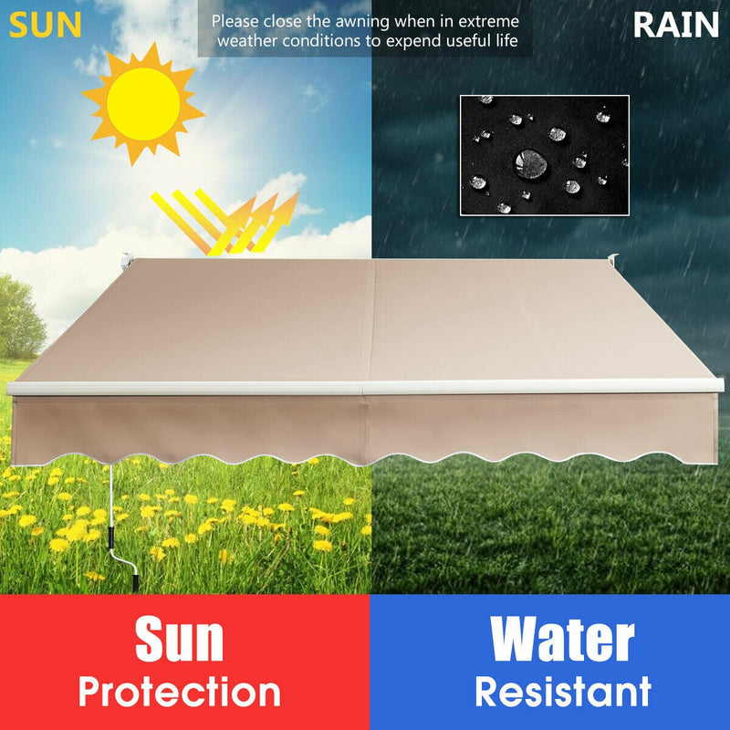 8 x 6.5 FT Retractable Aluminum Patio Sun Awning