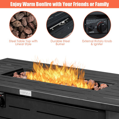 42"  60,000 Btu Rectangular Propane Gas Fire Pit Table