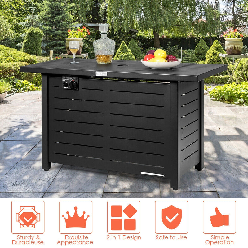 42"  60,000 Btu Rectangular Propane Gas Fire Pit Table