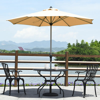 9' Patio Outdoor Market Umbrella with Aluminum Pole without Weight Base