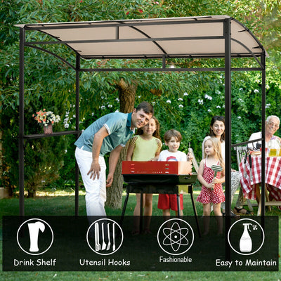 7 x 4.5 Feet Grill Gazebo Outdoor Patio Garden BBQ Canopy Shelter