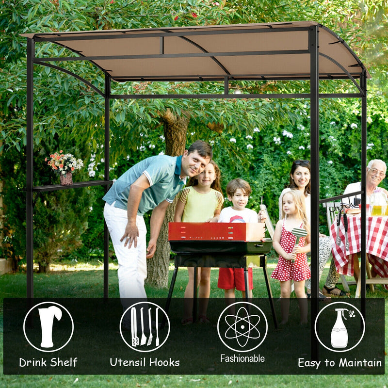 7 x 4.5 Feet Grill Gazebo Outdoor Patio Garden BBQ Canopy Shelter