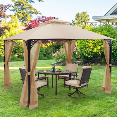 10 x 12 Feet Gazebo Replacement Canopy with Air Vent and Water Drainage Design