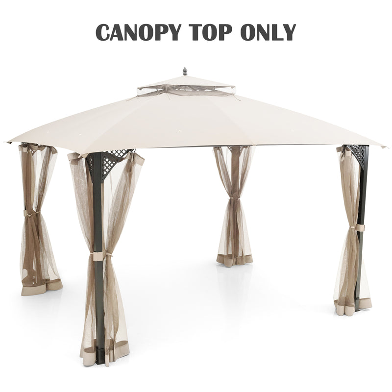 10 x 12 Feet Gazebo Replacement Canopy with Air Vent and Water Drainage Design