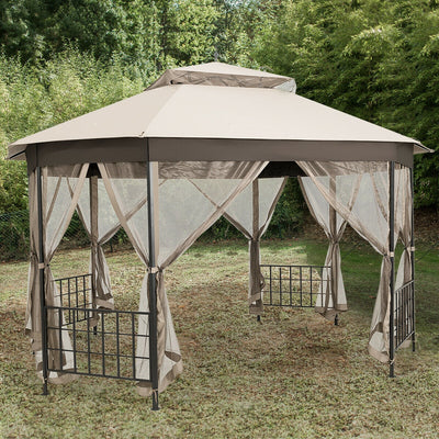 10’x 12’ Octagonal Patio Gazebo with Mosquito Net