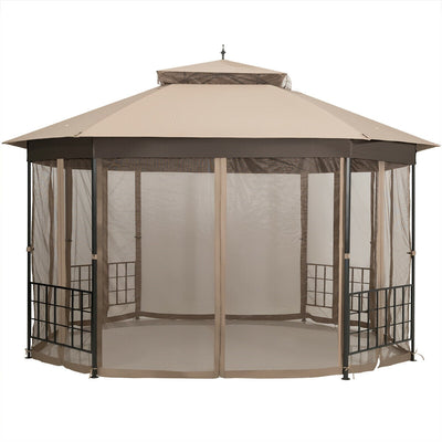 10’x 12’ Octagonal Patio Gazebo with Mosquito Net