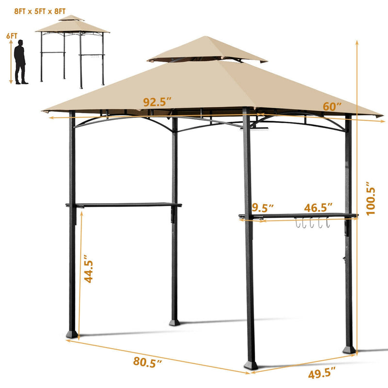 8’ x 5’ Outdoor Patio Barbecue Grill Gazebo