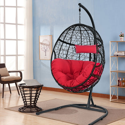 Hanging Cushioned Hammock Chair with Stand