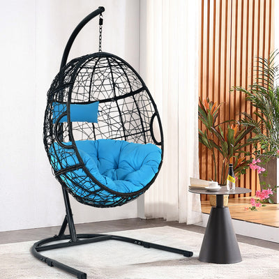 Hanging Cushioned Hammock Chair with Stand