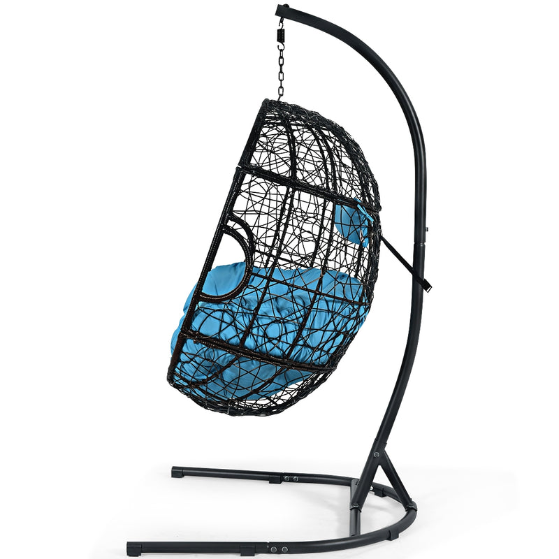 Hanging Cushioned Hammock Chair with Stand