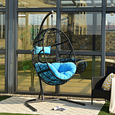 Hanging Cushioned Hammock Chair with Stand