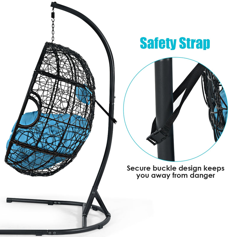 Hanging Cushioned Hammock Chair with Stand