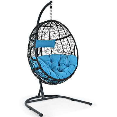 Hanging Cushioned Hammock Chair with Stand