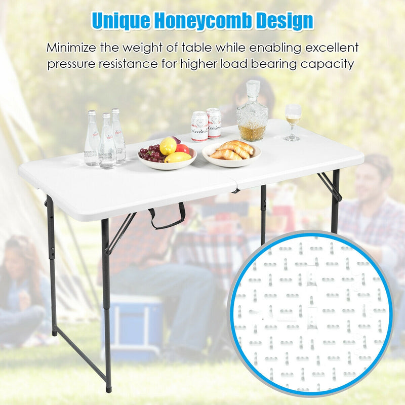 4 ft Portable Folding 3-Position Height Adjustable Table with Handle