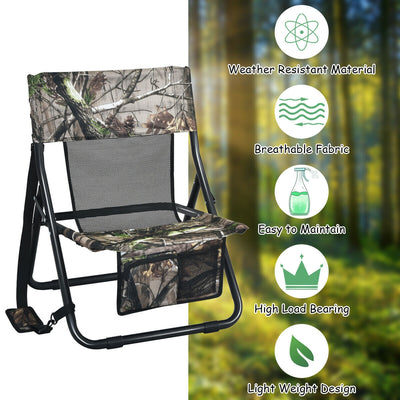 Outdoor Portable Folding Hunting Chair with Storage Pockets