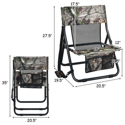 Outdoor Portable Folding Hunting Chair with Storage Pockets