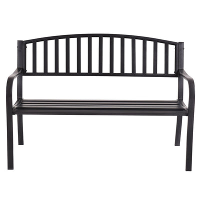 Outdoor Bench Powder-Coated Metal Construction