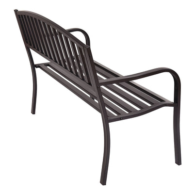 Outdoor Bench Powder-Coated Metal Construction