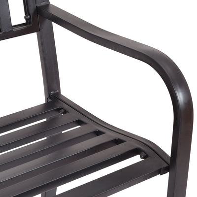 Outdoor Bench Powder-Coated Metal Construction